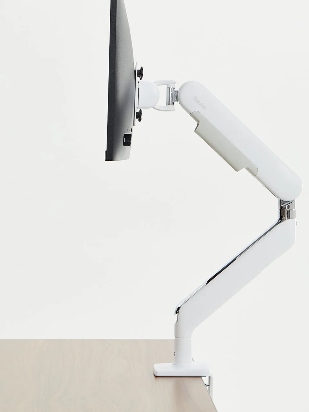 LIFTA White Monitor Arm Mount - Ergonomic Adjustable Desk Mount